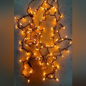 Candy Corn String Lights Black Wire Halloween Party 2 Strands Total 22 Feet